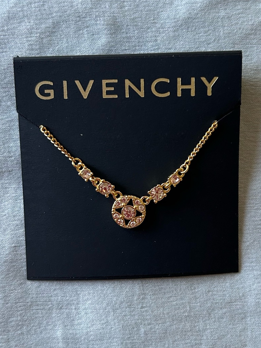 Givenchy Gold Crystal Star Medallion Necklace NWT